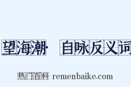 望海潮·自咏反义词是什么意思的图片